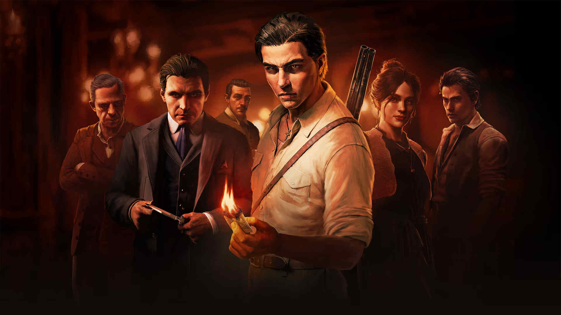 Mafia The Old Country - Enzo em destaque com outros mafiosos a seu lado