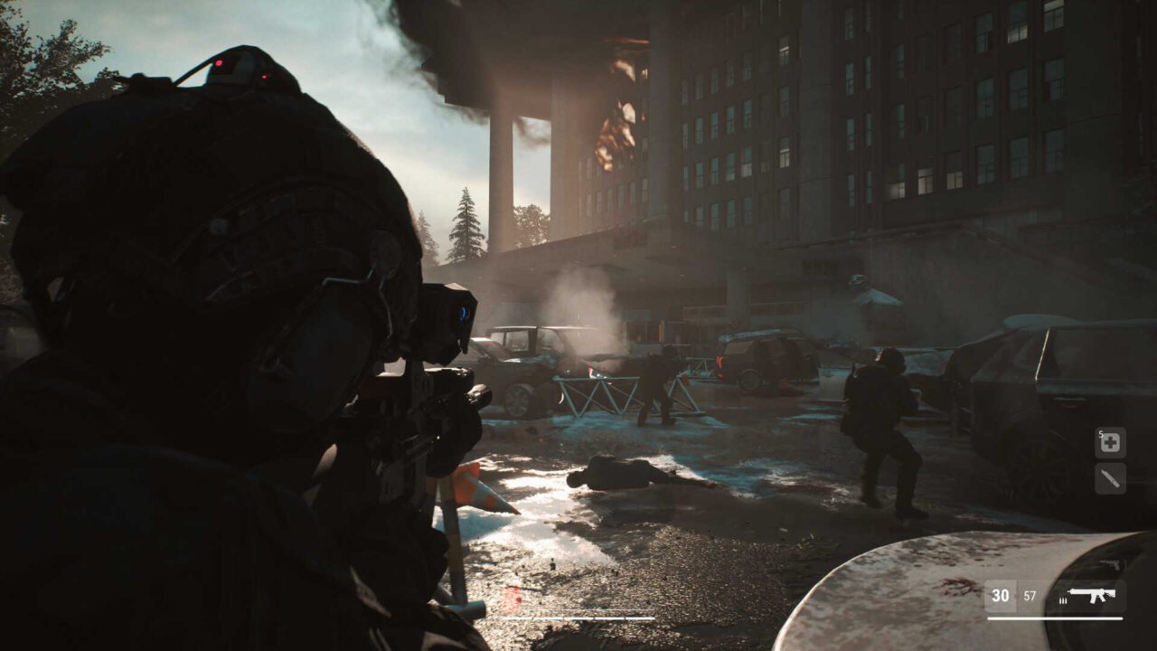 Mudang- cena de combate em céu aberto, paisagem urbana