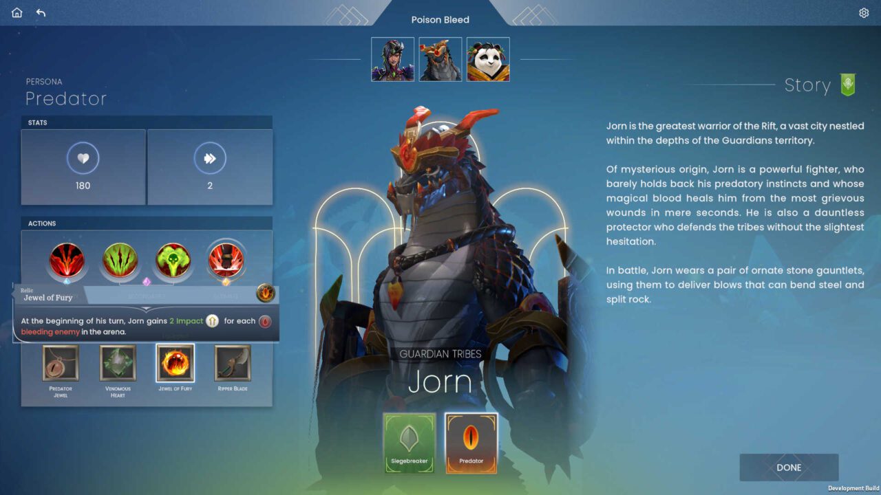 Skygard arena - atribuição de características do personagem